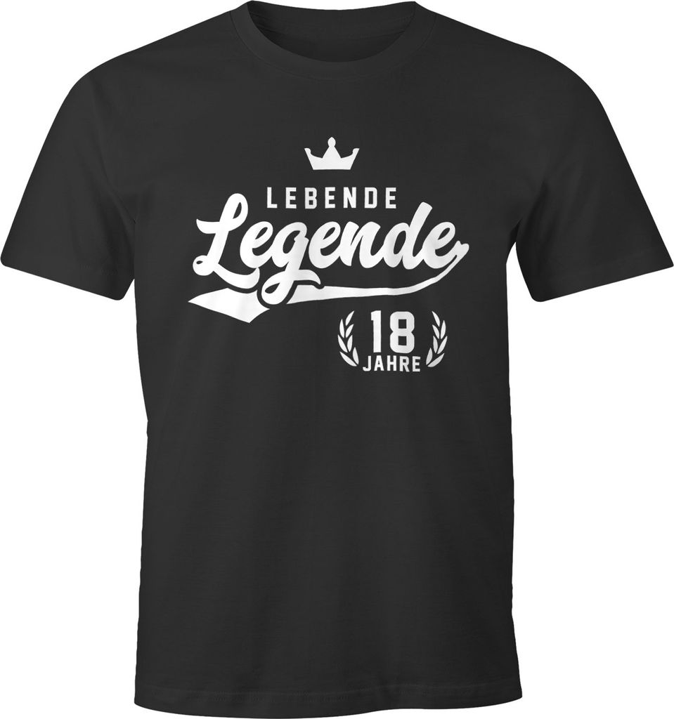 Herren T-Shirt Lebende Legende 18. Geburtstag Athletic Krone Fun-Shirt Moonworks anthrazit L