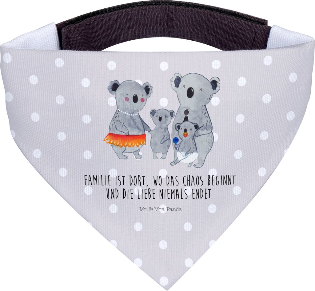 Mr. & Mrs. Panda Dreieckstuch Koala Familie - Grau Pastell Produktbild 