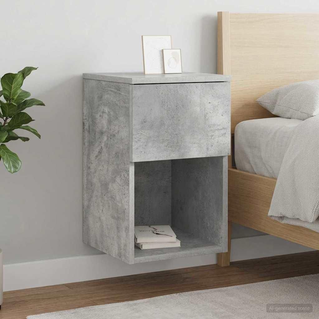 vidaXL Bettschrank Betongrau 29 x 31,5 x 49 cm Holzwerkstoff