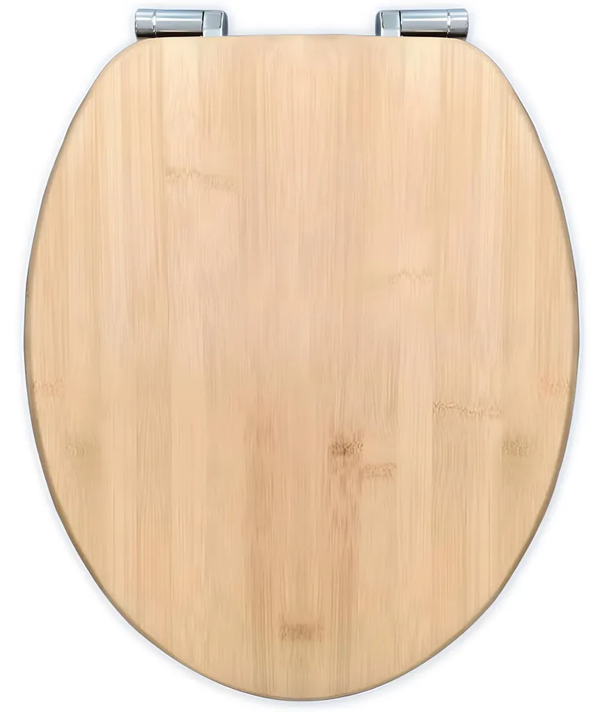 Lunette de WC Soft-Close en bambou résistant 150 kg Bath4U 37,5x43,5 cm