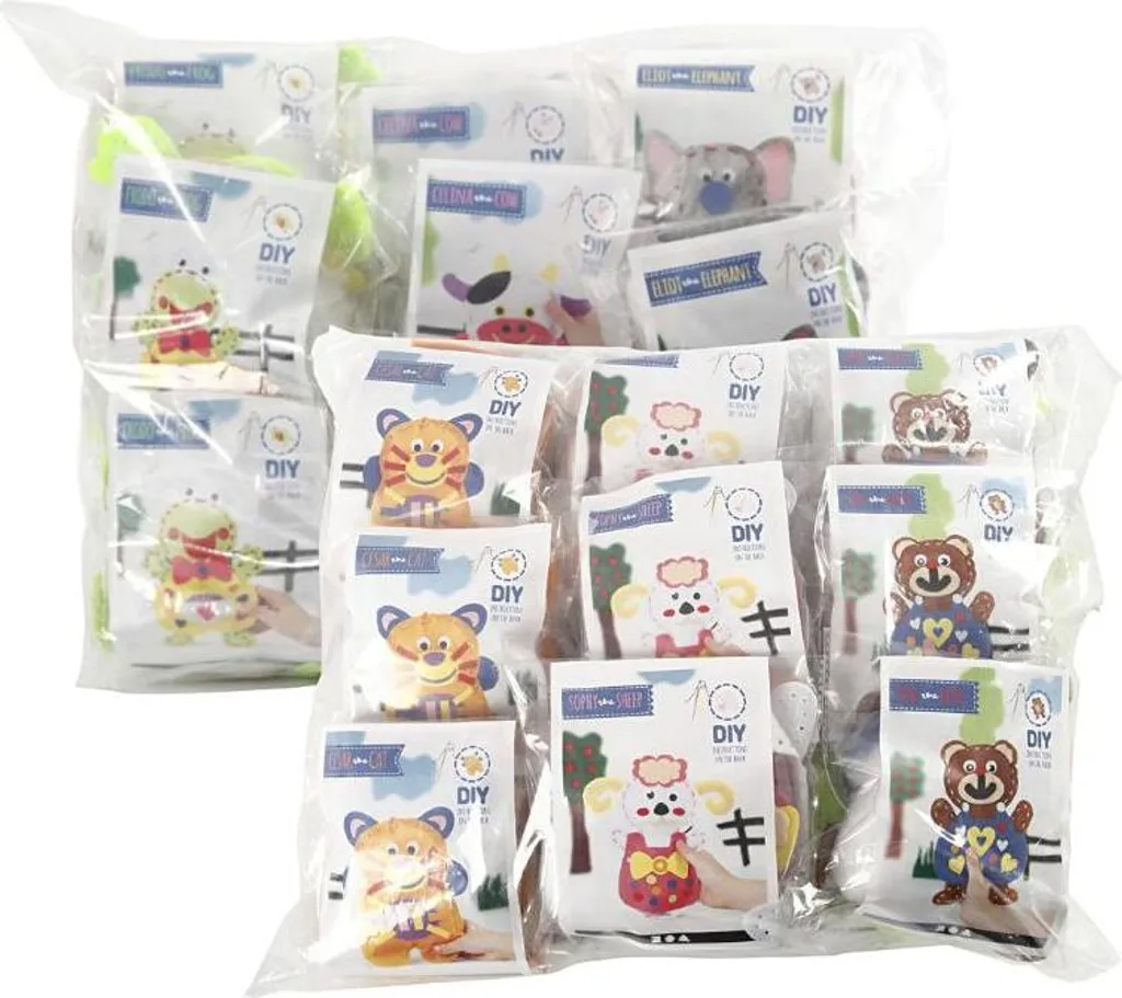 Kit de bricolage Funny Friends Figurines animaux en feutre 18 pièces