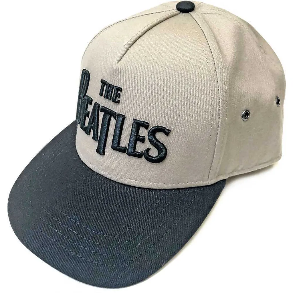 Cappellino Regalo The Beatles Logo Drop T | Nero e Sabbia Premium