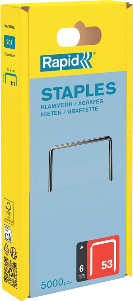 Rapid 40303084, Klammerpack, 8 mm, 5000 Heftklammern, Befestigung, Metallisch, R53, R153, R253, R353, R453, MS2.1, MS4.1, ALU610, ALU753, ALU853, A...