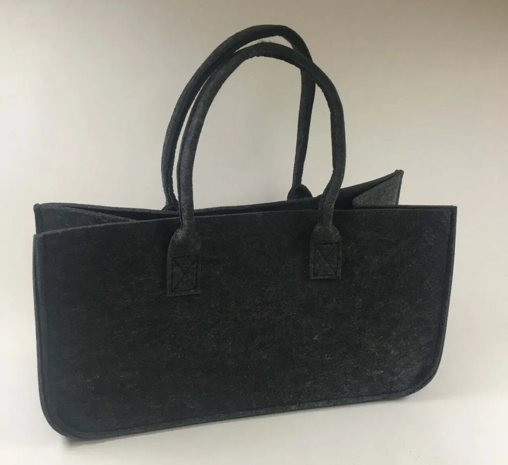 Panier à bûches rectangulaire en feutre épais 50cm pour bois de chauffage