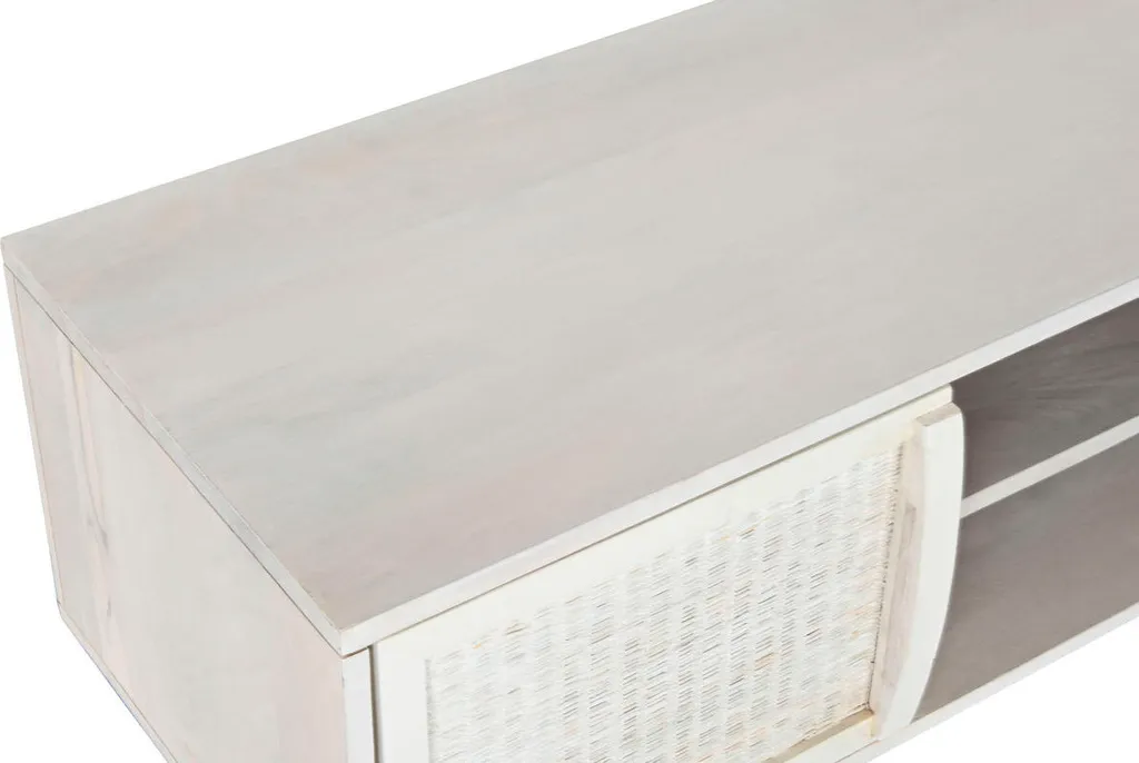 Banc TV bas contemporain avec rangements pour décodeur et console - 4