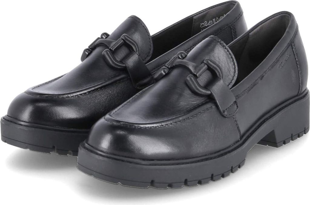 Tamaris Damen Slipper/ Loafer Schwarz Glattleder Größe:36