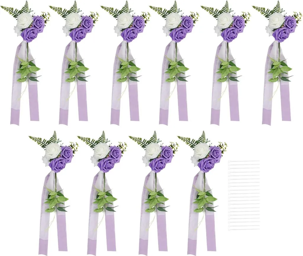 Decorazioni Lavanda per Sedie Matrimonio - Set 10 Pezzi Pronti
