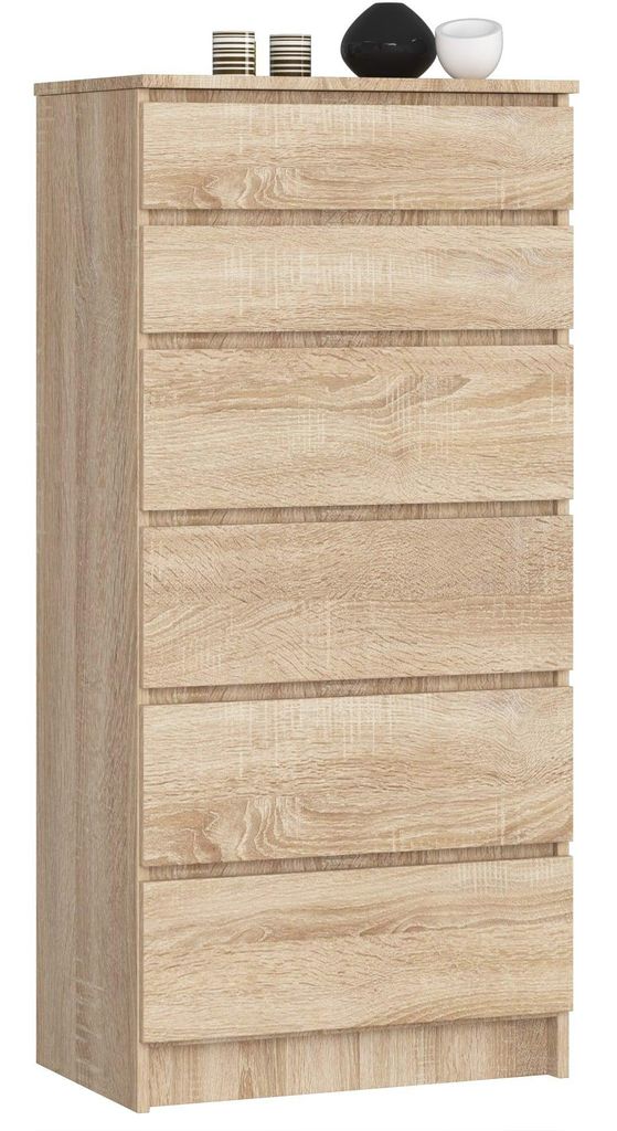 Kommode – Sideboard – Schubladenkommode – 60 cm – Sonoma Eiche – Vertikaler Stauraum elegant gelöst