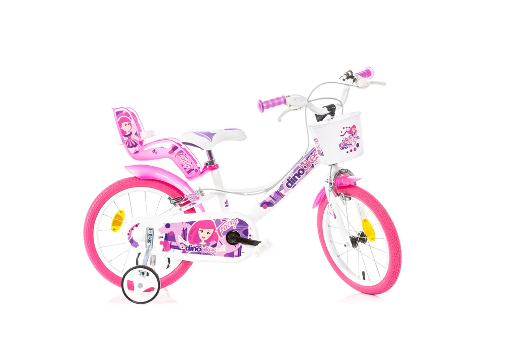 Vélo 16 pouces pour apprendre l'équilibre Dino Bikes Fairy rose blanc