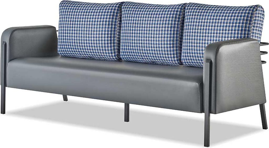 Sofas Grau Blau Sofas Kissen Sofa-Set Kissen 3-Sitzer Modern Polster