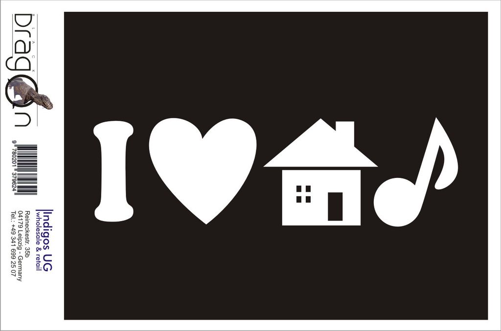 Aufkleber / Autoaufkleber - JDM / Die cut / Auto / OEM - I Love House Music - 210X70 mm gold - Heckscheibe / Heckscheibenaufkleber