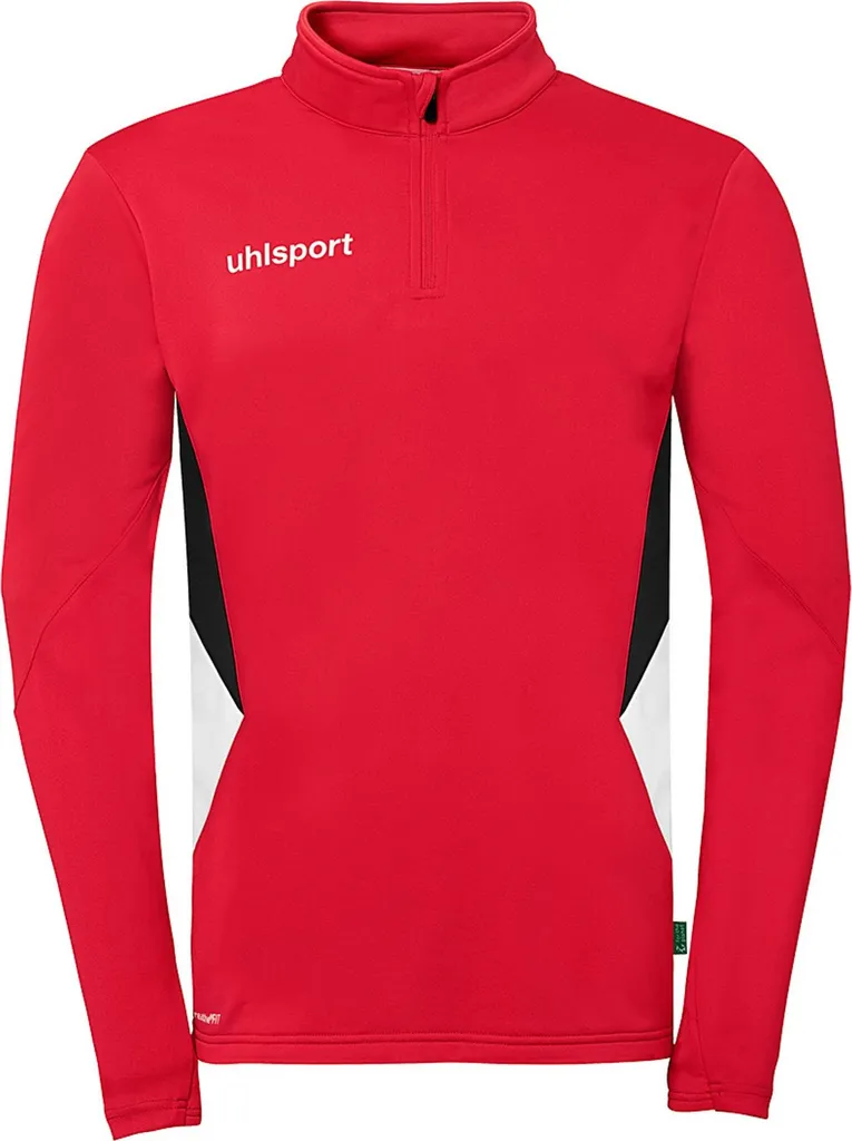 Haut de sport Uhlsport respirant rouge col zippé 1/4 taille S