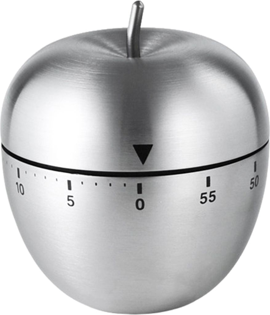 Mechanischer Küchentimer, 60-Minuten-Countdown-Alarm, laute 70-dB-Glocke, Edelstahl, keine Batterien, einfach zu verwendender Timer zum Kochen, Le...