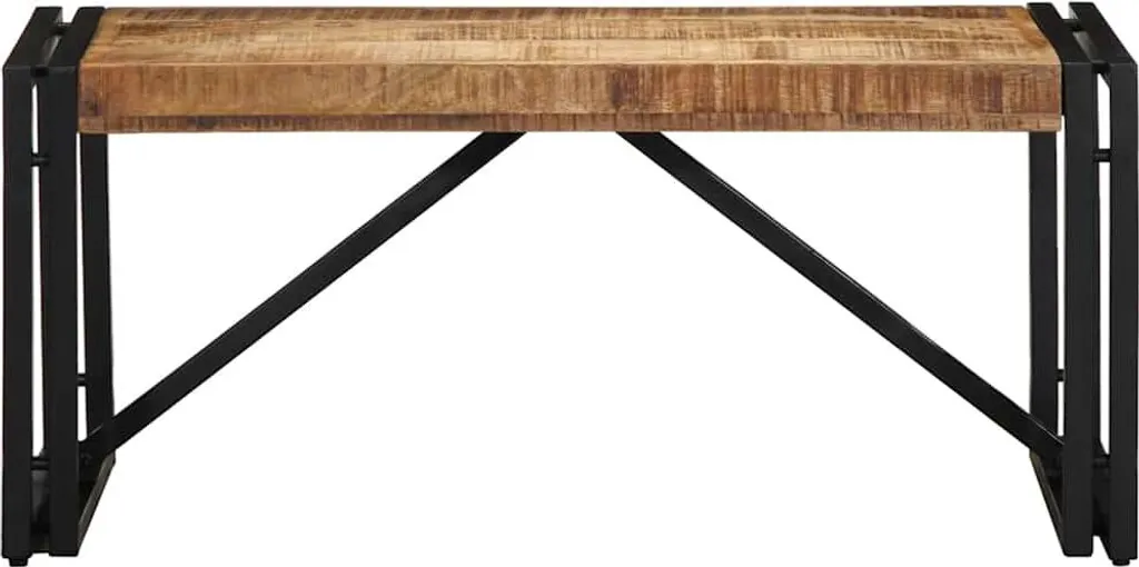 Tavolino Basso da Caffè vidaXL 80x40 Legno Mango e Metallo Nero