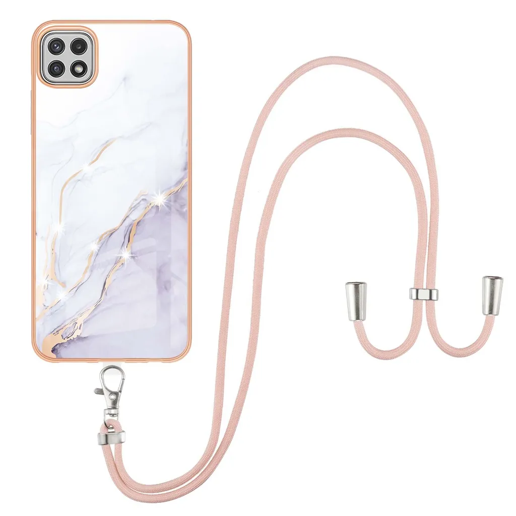 Custodia Protettiva Samsung Galaxy A22 5G - Cinturino Bianco Premium
