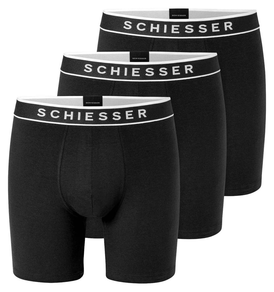 Schiesser Herren 3PACK Long-Shorts schwarz Produktbild 