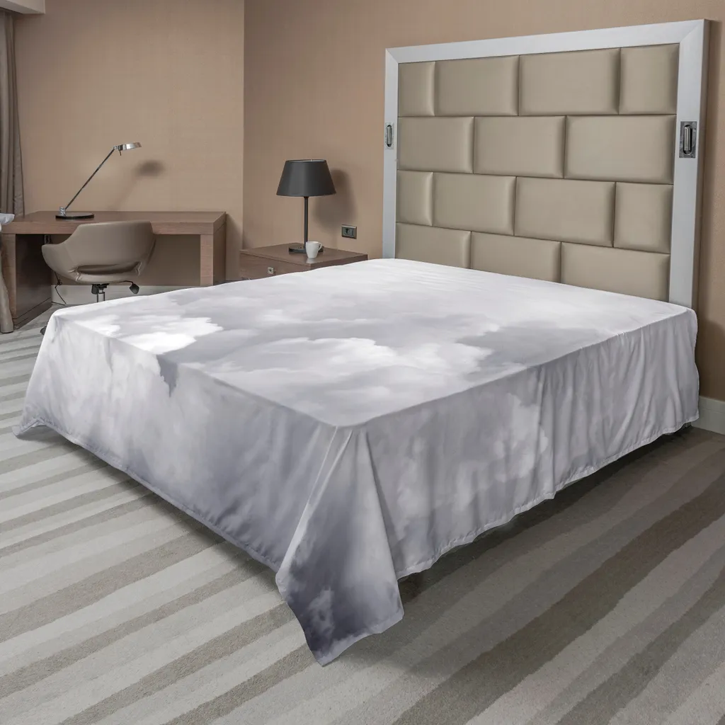 Grand Drap de Lit Gris de Style Gothique, Ciel Orageux Art Numérique 1Pce