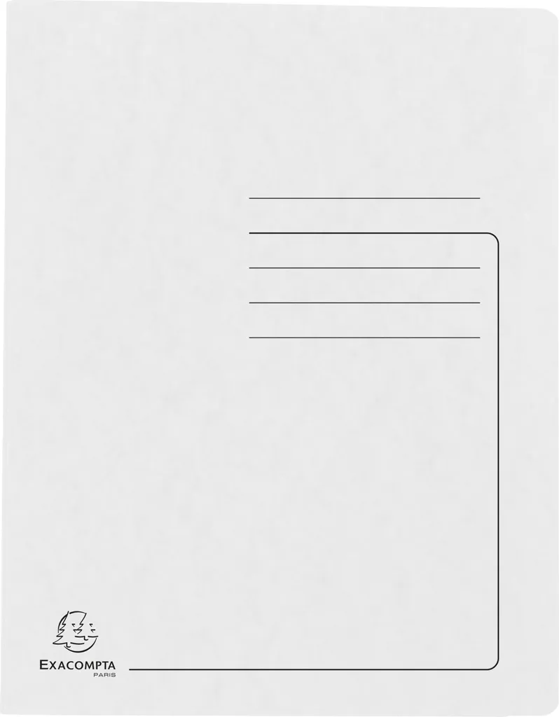 Chemise à lamelle A4 en Carte Lustrée 355g Exacompta 39982E Blanc Robuste