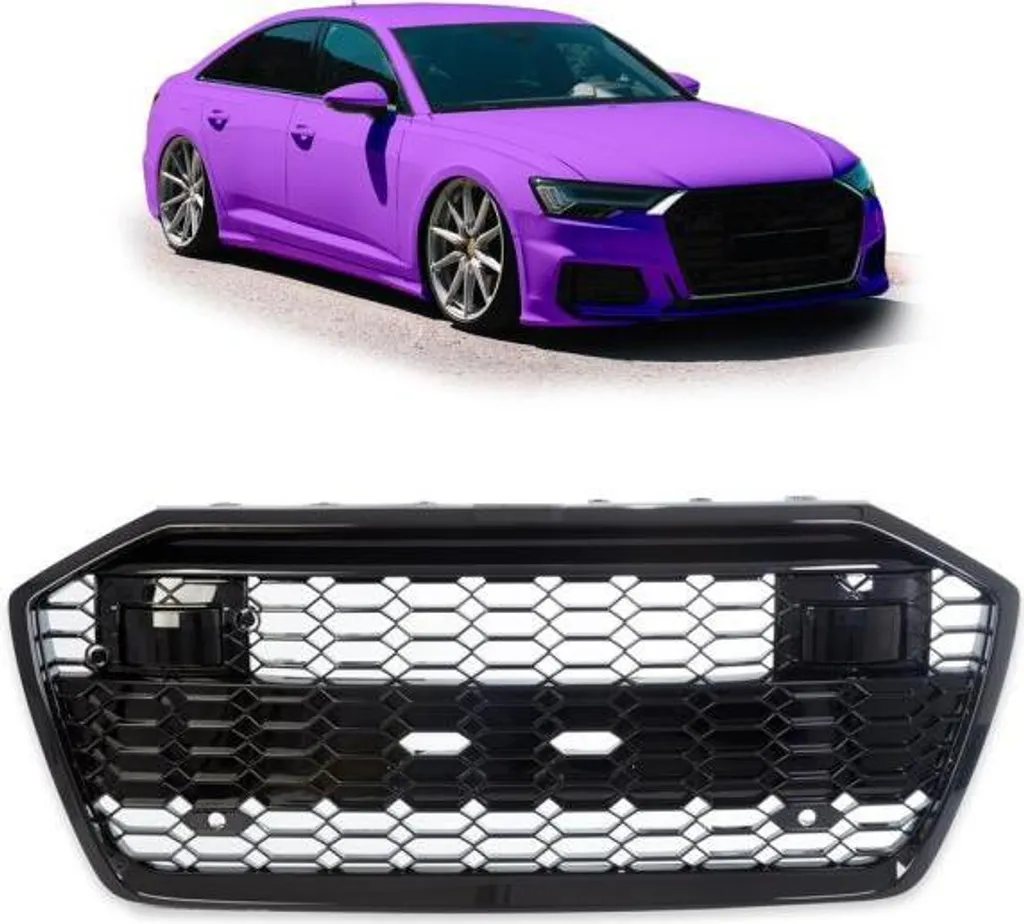 Calandre nid d'abeille noir laqué pour Audi A6 F2 C8 style sportif