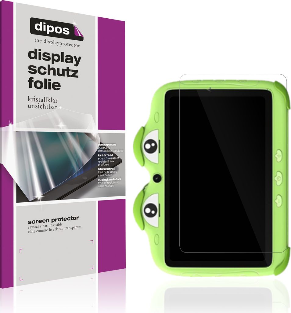 Schutzfolie für Ascrecem Kinder Tablet 7 Zoll klar Displayschutzfolie Folie Display Schutz dipos