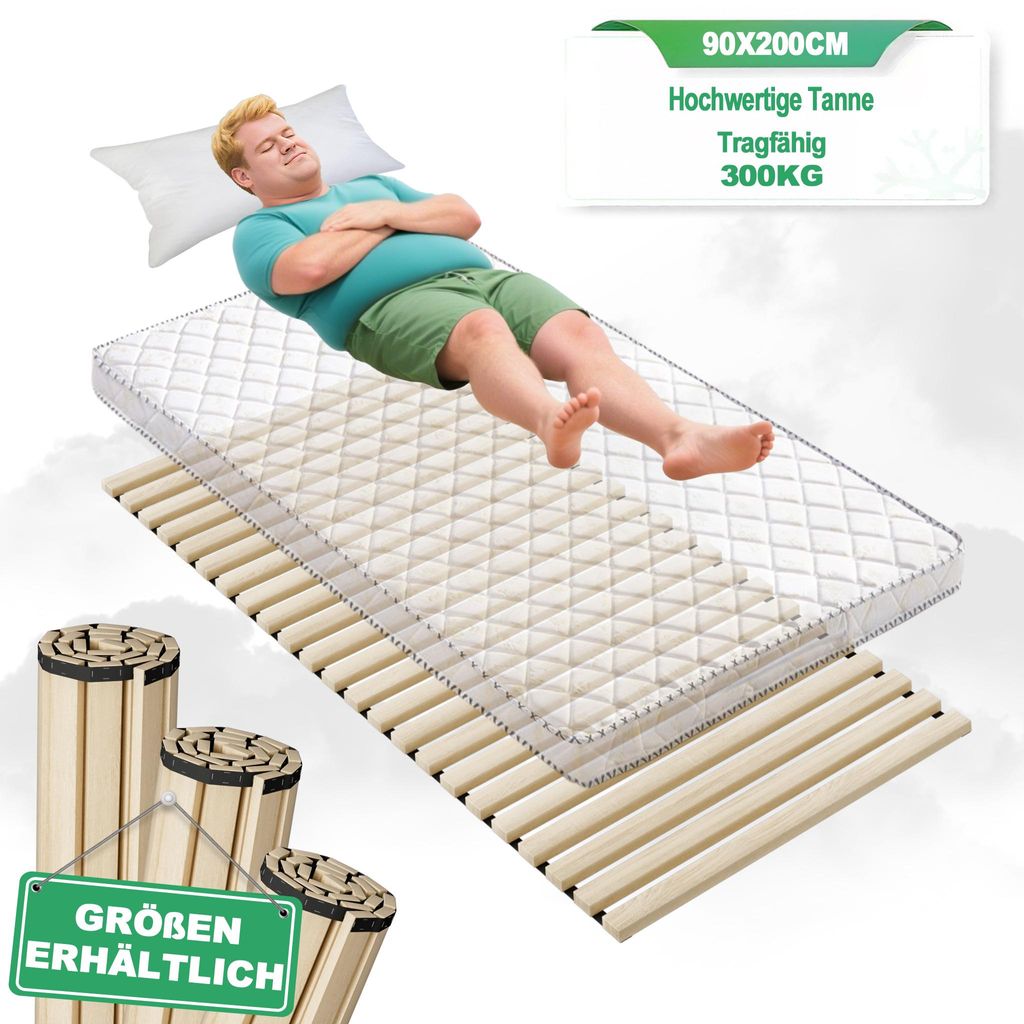 YZNAHRE Lattenrost 90x200cm Lattenroste mit 23 Leisten Produktbild 