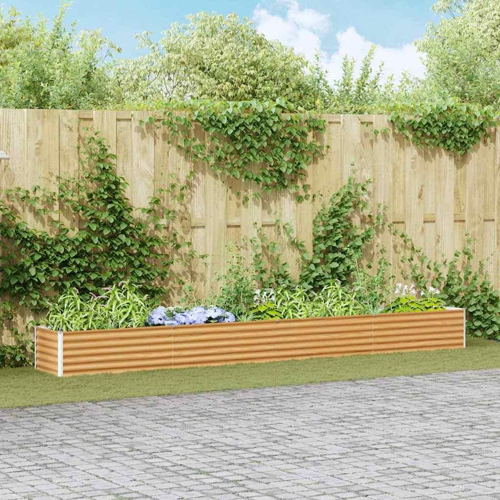vidaXL Hochbeet Hellbraun 390 x 50 x 36 cm Verzinkter Stahl Produktbild 