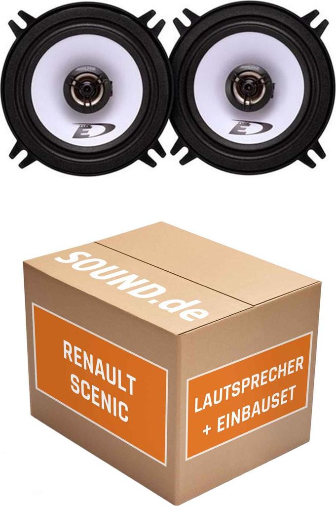 Lautsprecher Boxen Einbaupaket vorne Alpine SXE-1325S passend für Renault Scénic Typ JM | 2x Tief-Mitteltöner mit integriertem Hochtöner 200W MAX