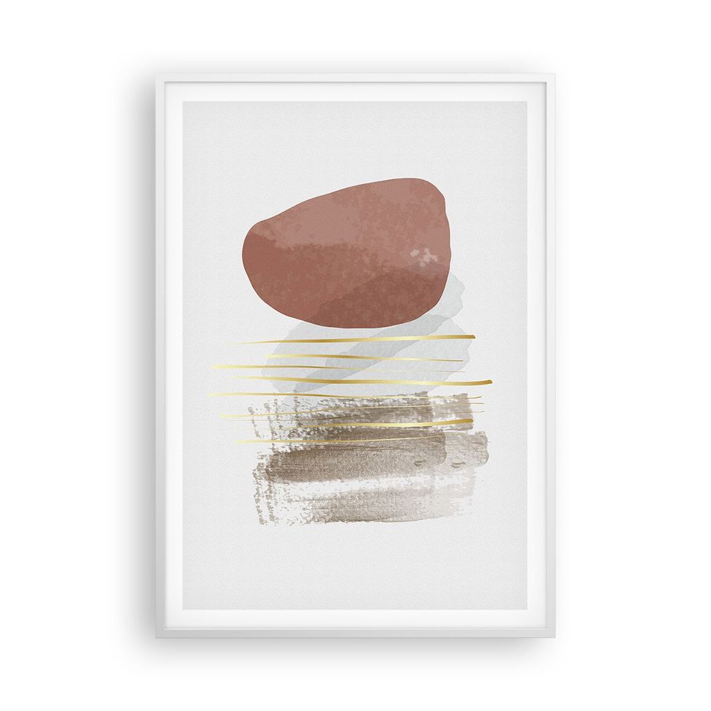 Gerahmtes Poster - Weißer Rahmen - Abstraktion Boho Stück - 70x100 cm - Wand Bild - Wanddeko - Wandbilder - Kunstposter - Wandposter - Bilderrahm...