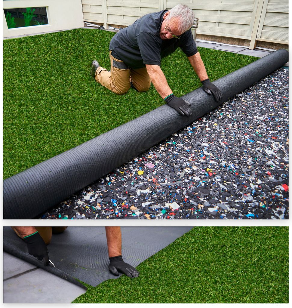 MDEKOR Kunstrasen Outdoor 400 x 200 cm, Wetterfest, Rasen mit Drainage für Balkon, Grün 103, Echtrasen-Optik