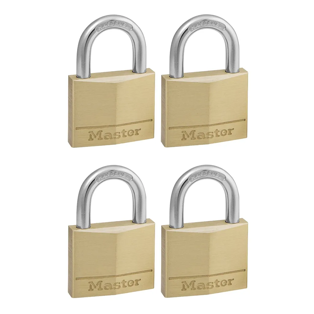Master Lock 150EURQNOP Lot de 4 Cadenas en Laiton 50mm Clé Unique