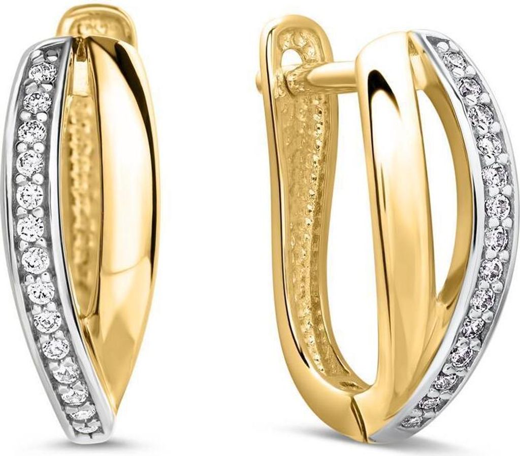 Damen Creolen aus 9K Gold mit Zirkonia von Unique