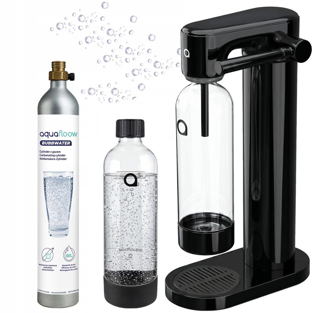 AquaFloow bruiswaterapparaat met 0,8 liter fles en Productafbeelding 