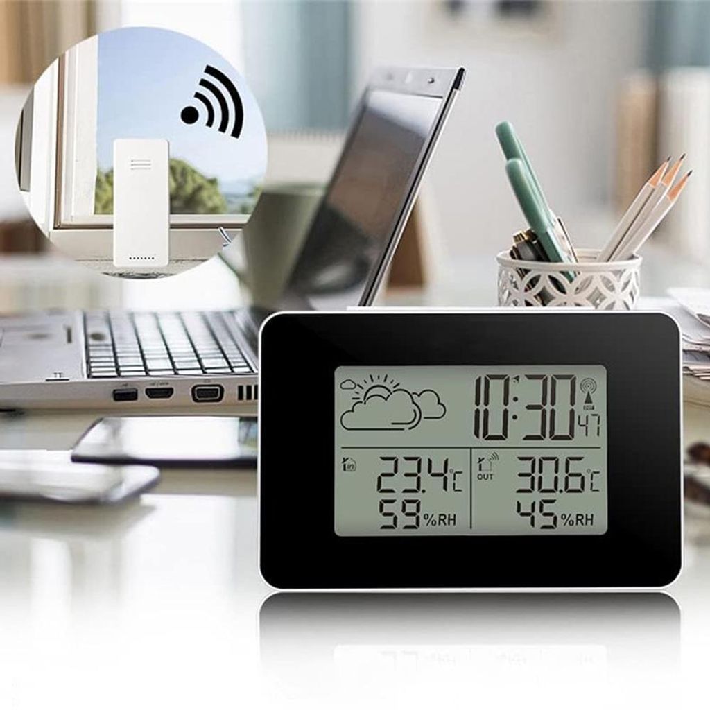 Wetterstation Funk mit Außensensor, uhr mit Produktbild 
