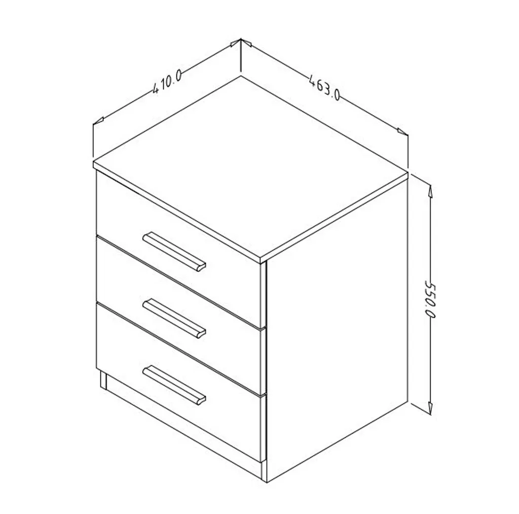 Comodino CROWEL - rovere mauvella / nero - 3