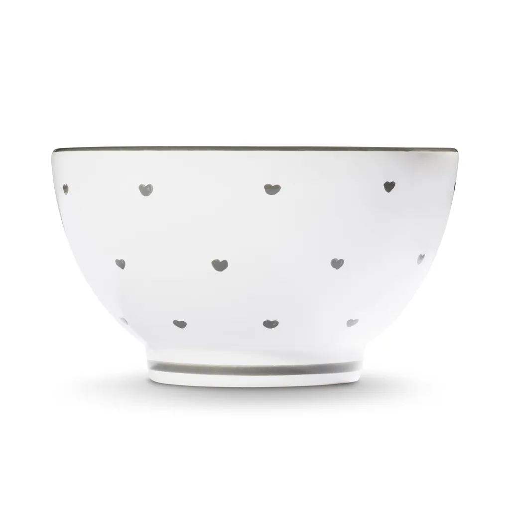 Gmundner Keramik Herzerl Grau Ensemble Petit Déjeuner Gourmet pour 2 - 3
