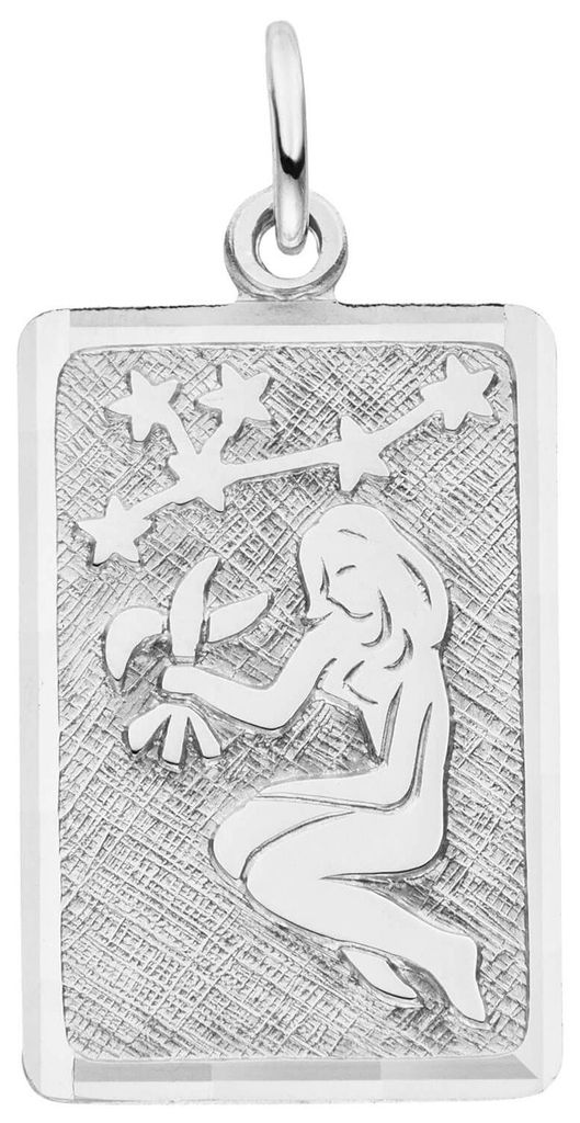 Anhänger Sternzeichen Jungfrau aus 925 Silber mattiert rechteckig 20,8x12,1mm