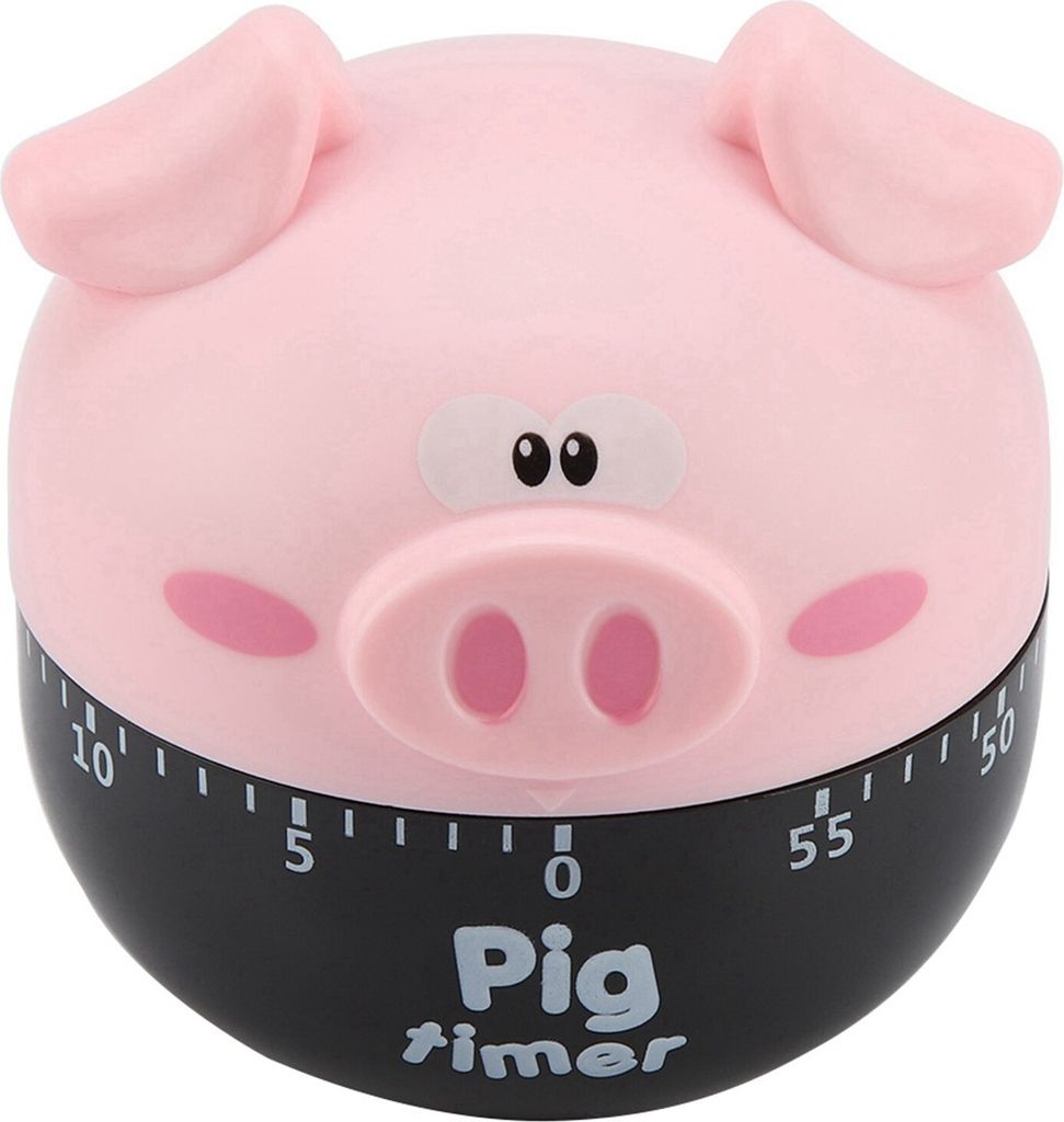 Niedlicher Cartoon-Schweinchen-Küchentimer, mechanischer Timer, Zähler für die Kochzeitmessung