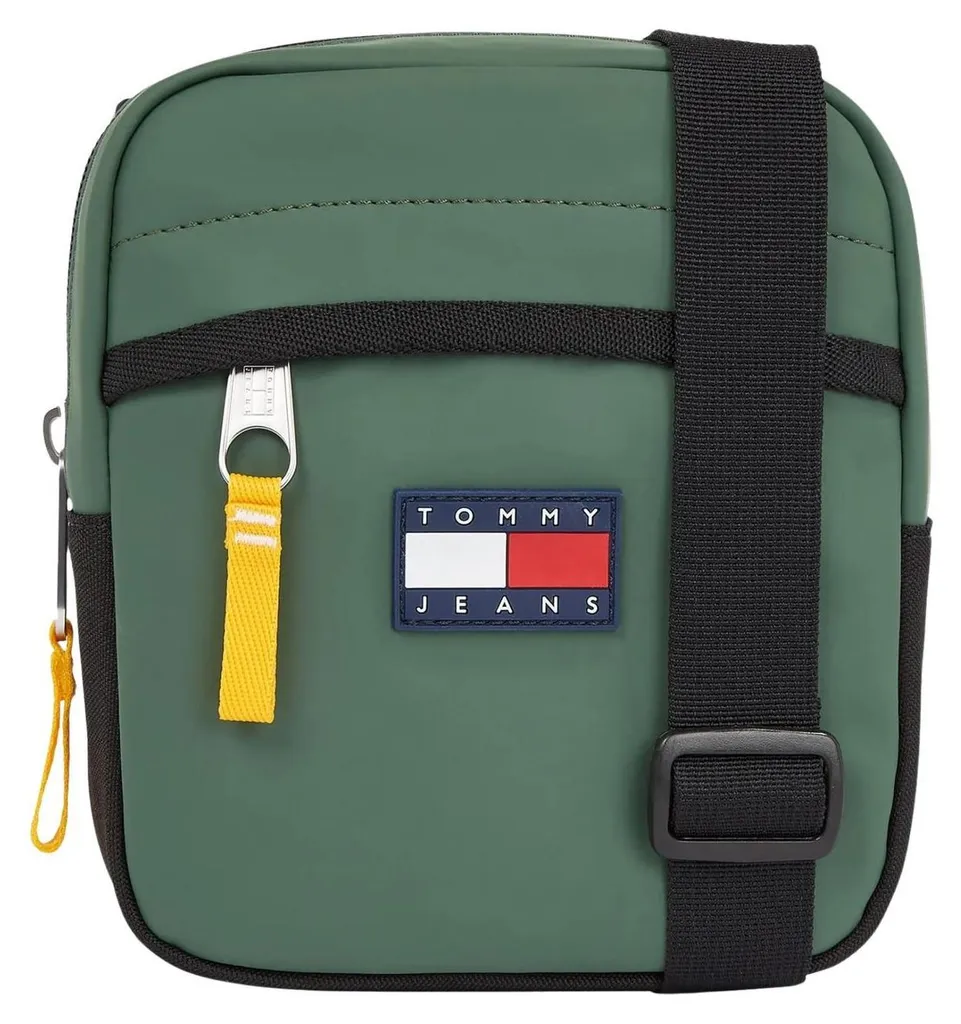 Sacoche homme Tommy Jeans NA1322 bicolore vert et noir avec sangle réglable