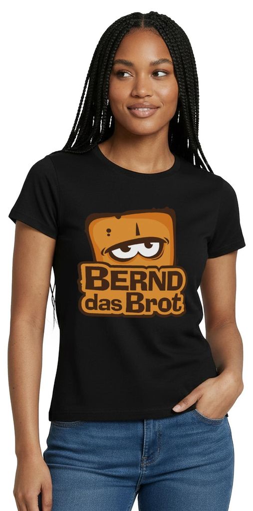 Spreadshirt Bernd Das Brot Logo Frauen T-Shirt, XXL, Schwarz