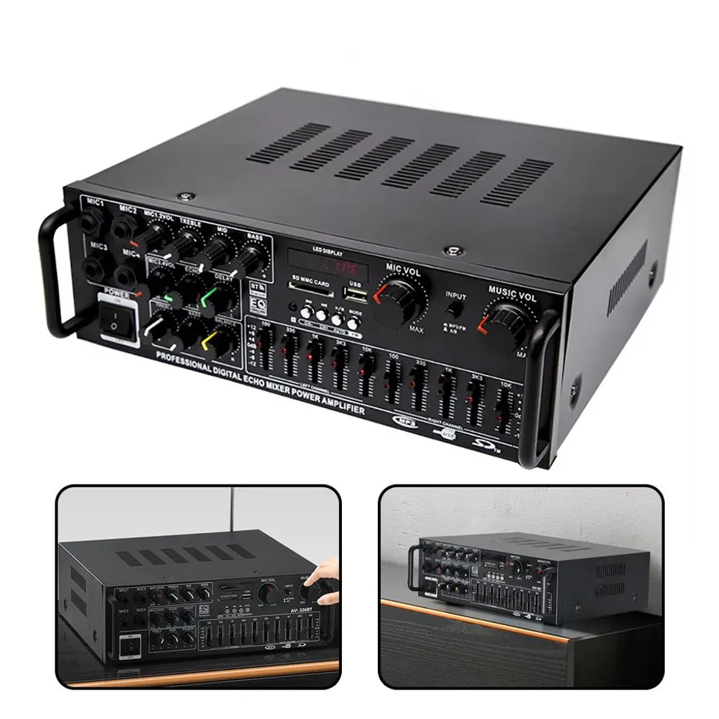 Ampli intégré HIFI Bluetooth et récepteur FM USB avec télécommande