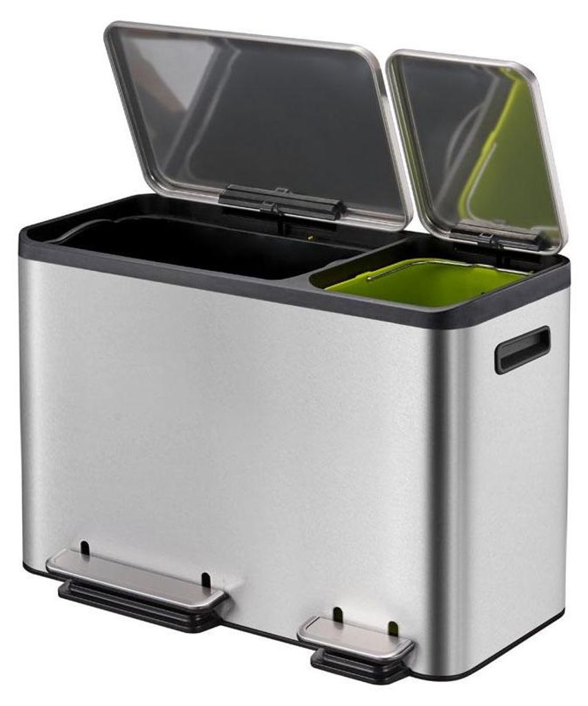 EKO - EcoCasa Recycler Treteimer 24+12 Liter - stainless Produktbild 