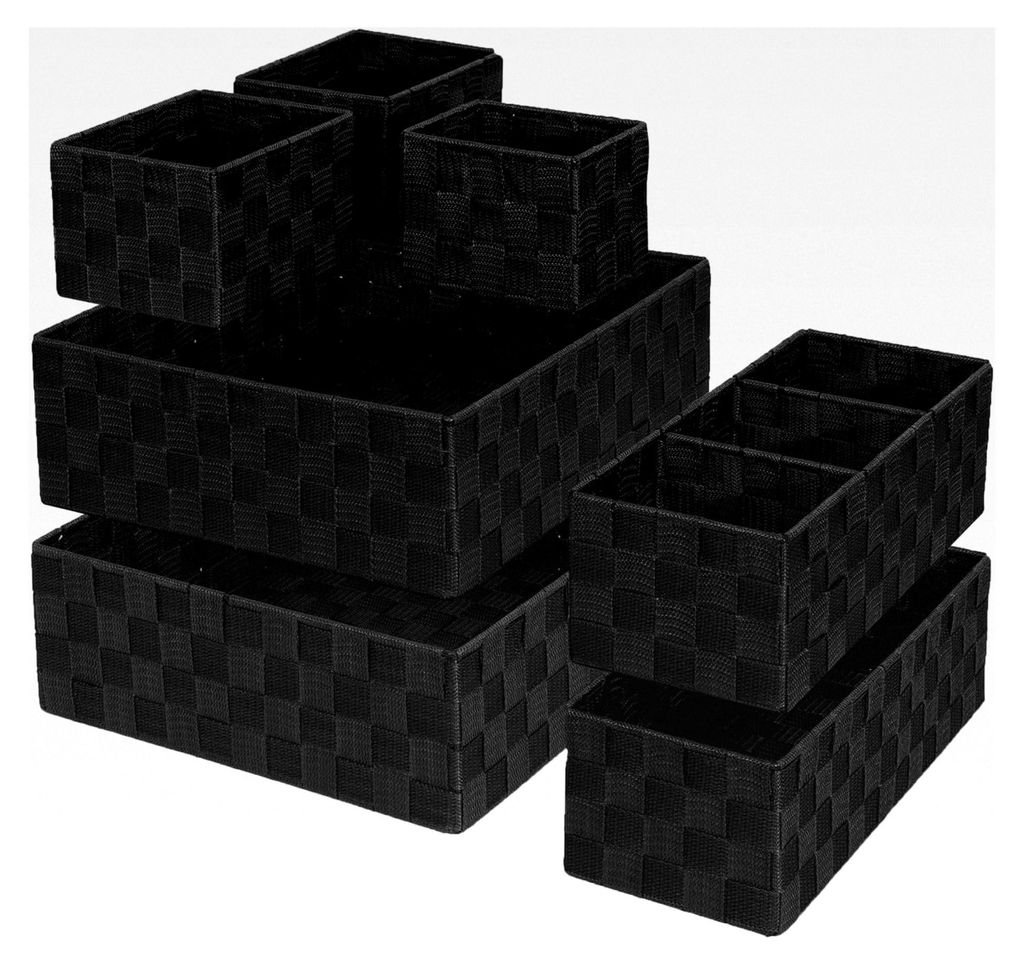 Schubladenorganizer, kleiner geflochtener Korb, handgefertigter Weidenkorb zur Aufbewahrung für Schreibtisch, Kommode, Küche, Vorratskammer, 7er ...