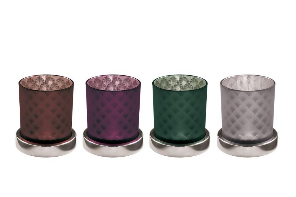 Fink Vase, Windlicht Rubio grau Glas Höhe 17,5 cm Produktbild 4