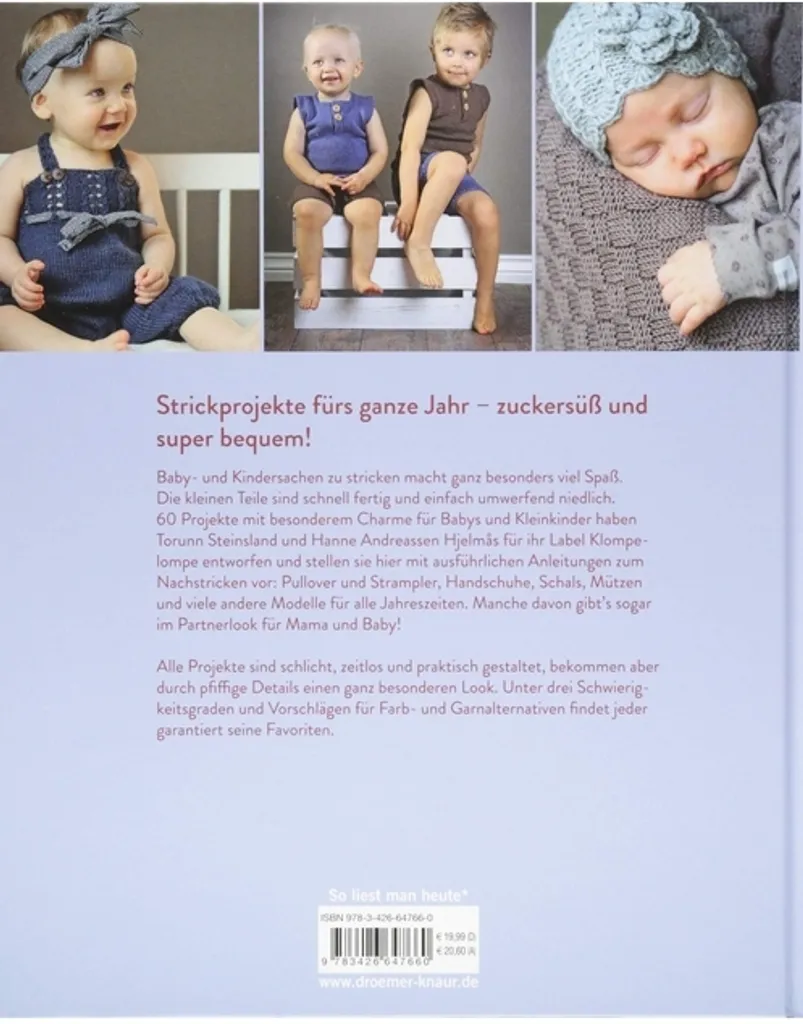 Livre Klompelompe modèles tricot bébé et enfants projets uniques