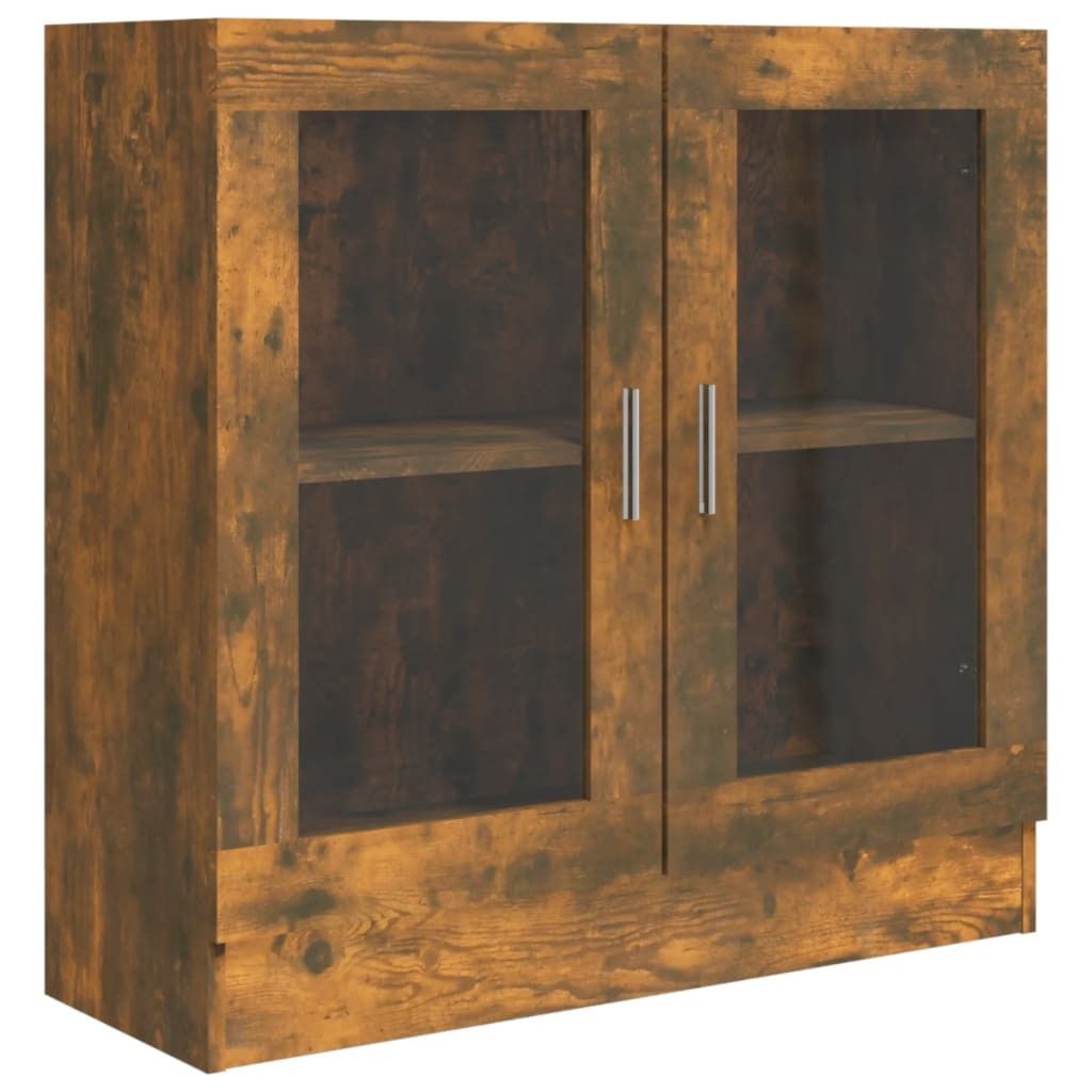 Vitrinenschrank Räuchereiche 82,5x30,5x80 cm Holzwerkstoff Produktbild 