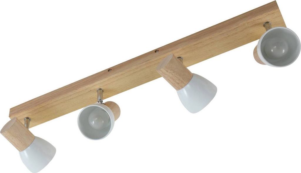 Lindby Deckenleuchte Thorin, 67 cm, 4-flg., weiß, Holz, E14 Produktbild 