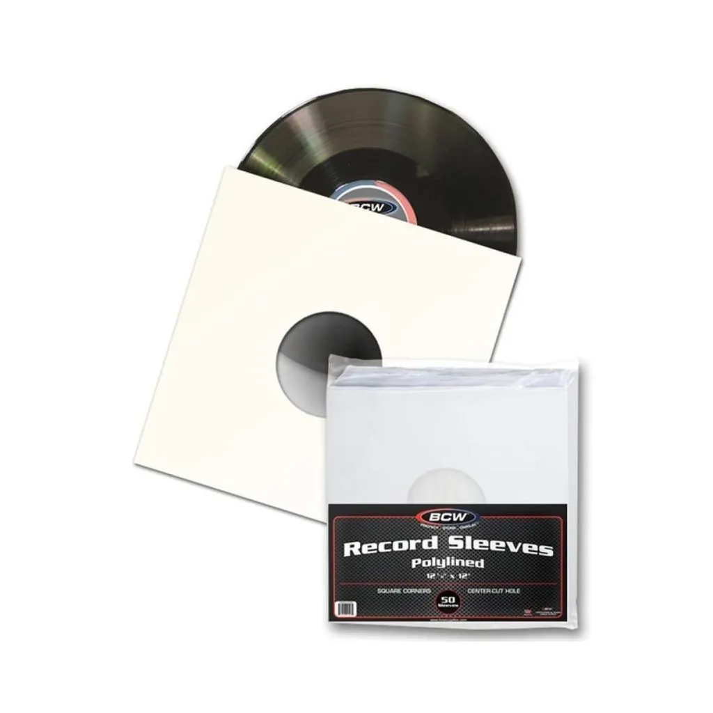 BCW Pochettes de Disques 33 Tours Polyliné - Pack de 50 Protections