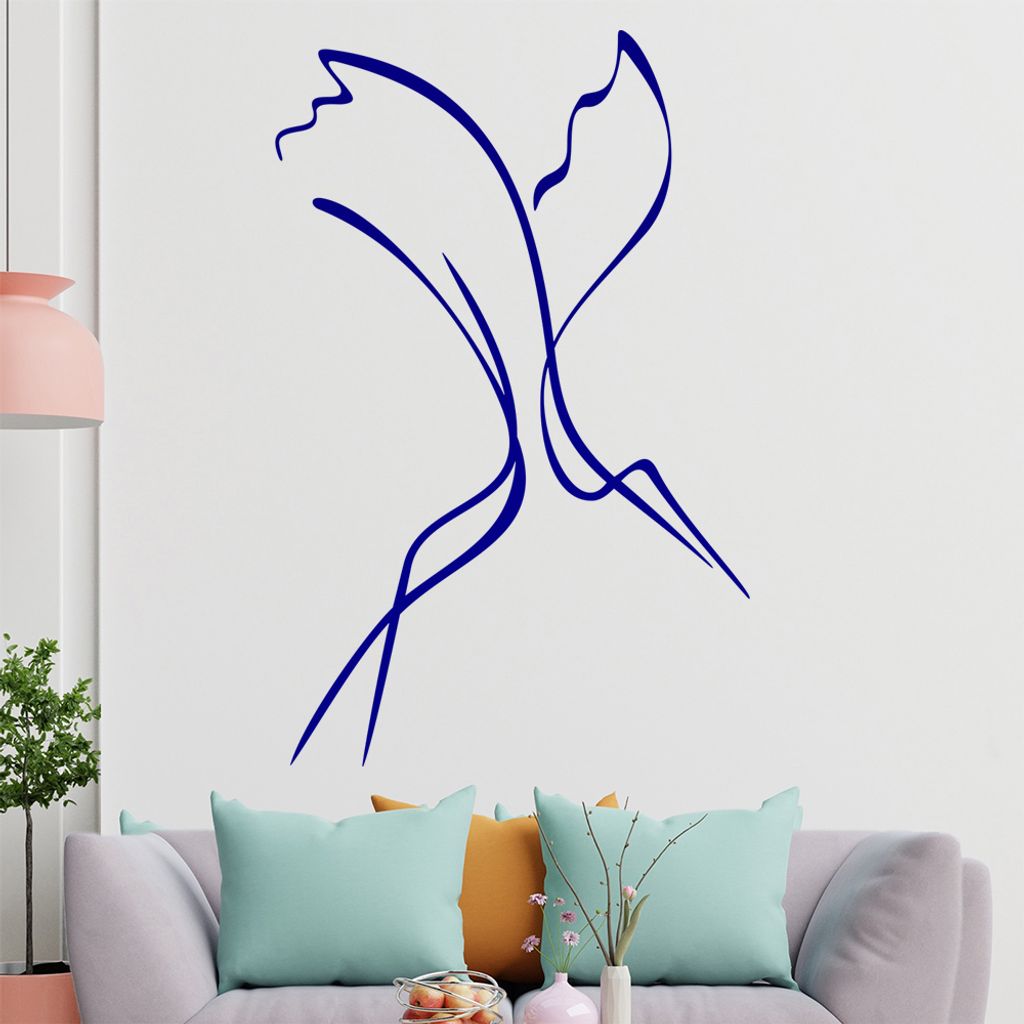 Fliegender Vogel Linien Wandtattoo in 6 Größen - Wandaufkleber Wall Sticker - Dekoration, Küche, Wohnzimmer, Schlafzimmer, Badezimmer