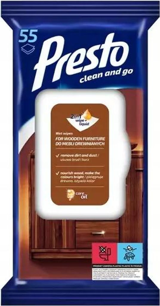 Presto A 55 vlhčené ubrousky na dřevěný nábytek Obrázek produktu 