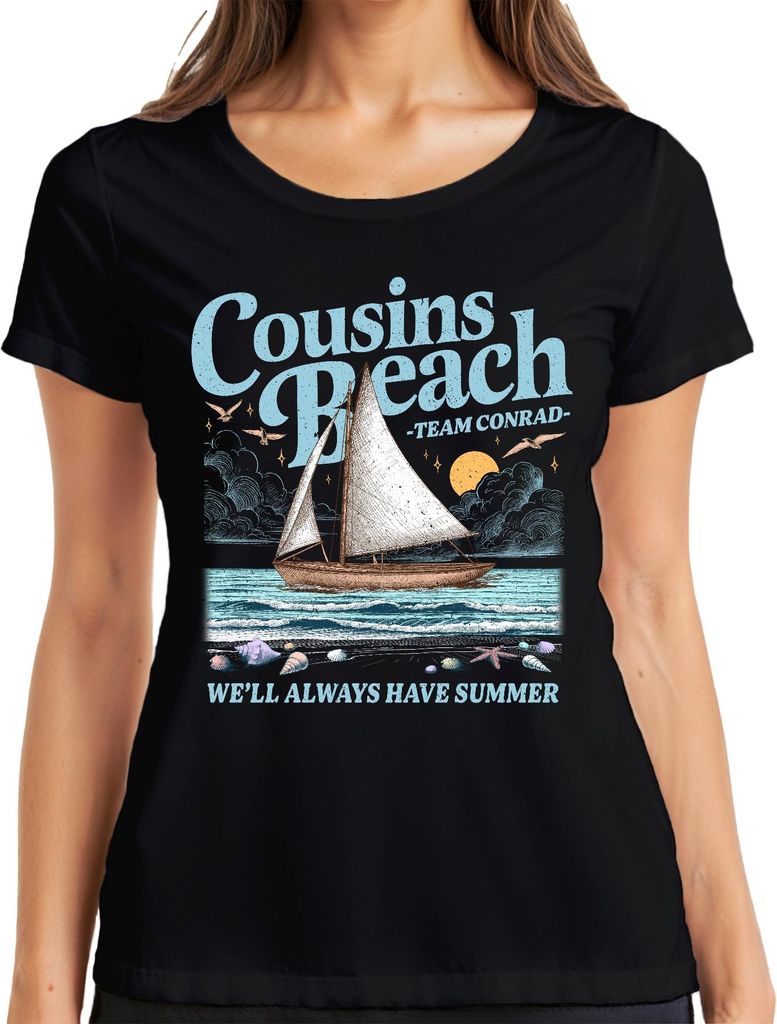 Cousins Beach We'll Always Have Summer I Got Pretty Damen T-Shirt, Schwarz, XXL
